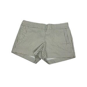 J. Crew Factory green and white geometric print chino shorts size 10